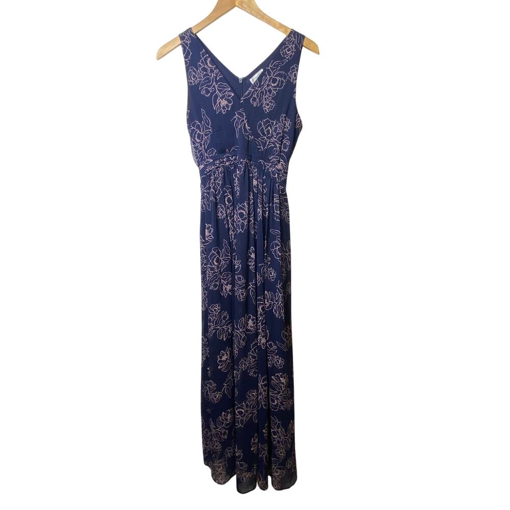 Navy Motherhood Maternity Floral Sleeveless Cottagecore Maxi Dress Size Small